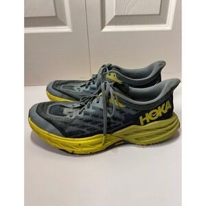HOKA Speedgoat 5 Men's 12.5D Blue Yellow Trail Running Shoes Vibram No Insoles